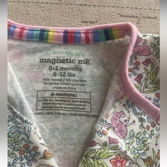 Magnetic Me Floral Pink Ruffle Kids One Piece 0-3mo - Picture 5 of 5